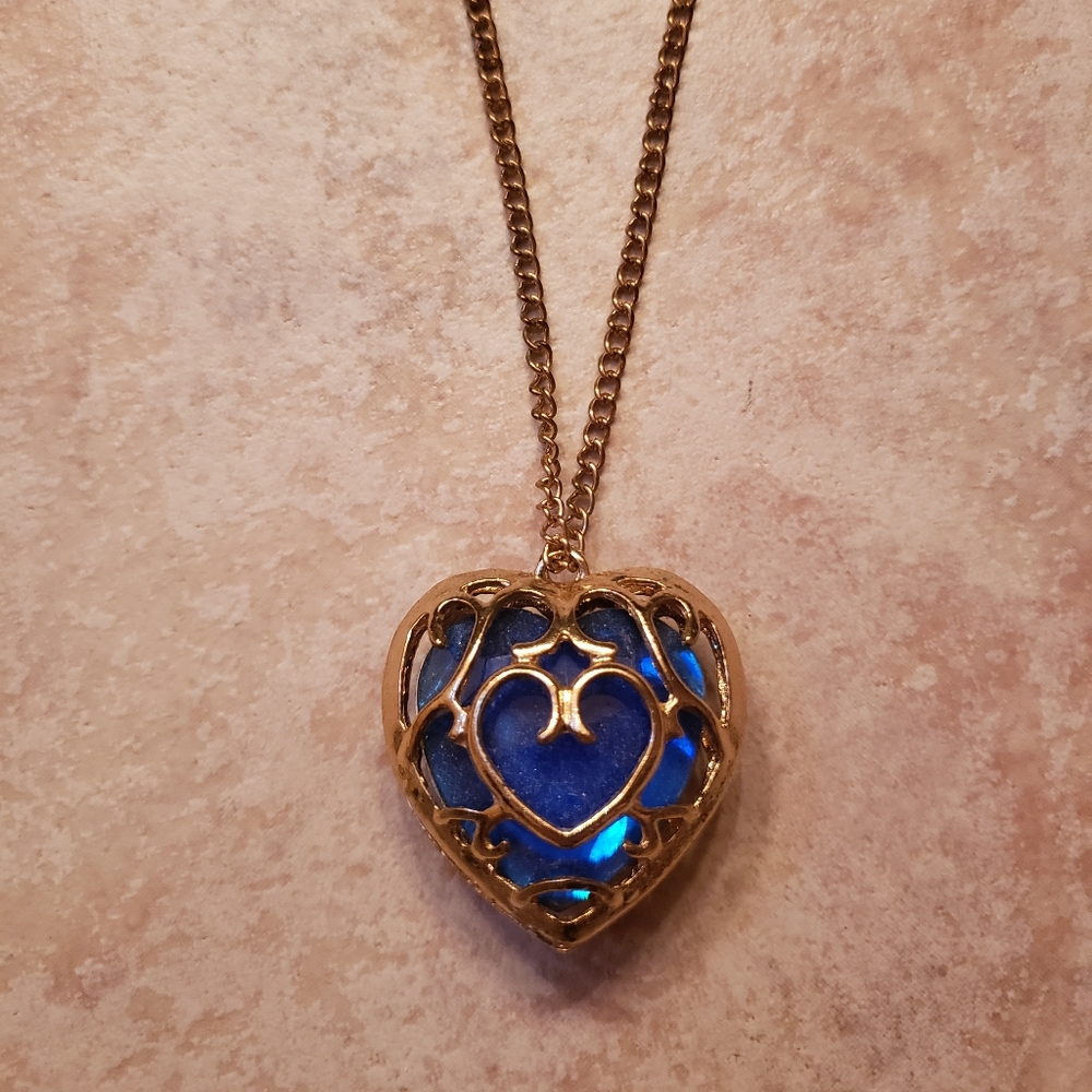 Cosplay Fantasy Blue & Gold Necklace